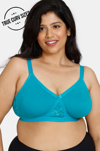 Buy Zivame True Curv Double Layered Non Wired Full Coverage Super Support Bra - Peacock Blue